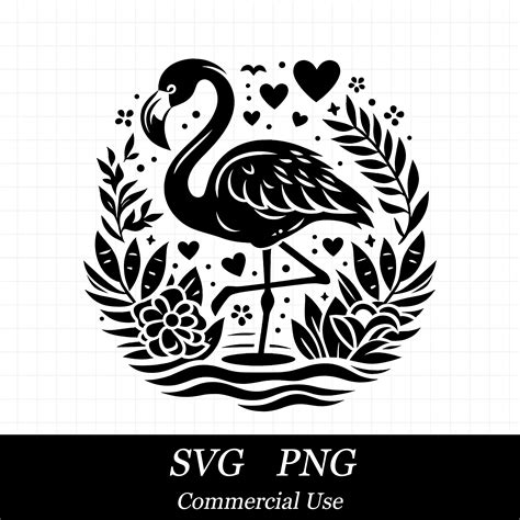 Flamingo Svg File For Cricut Bird Svg Summer Png Commercial Use