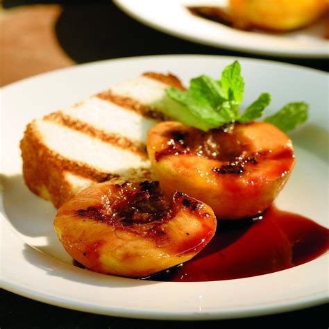 Angel food cake is such a light, ethereal cake. Grilled Peaches & Angel Food Cake with Red-Wine Sauce ...