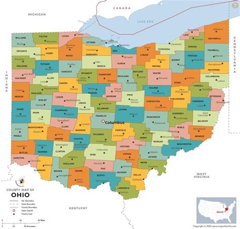 ohio county map laminated 36 w x 34 5 h office products