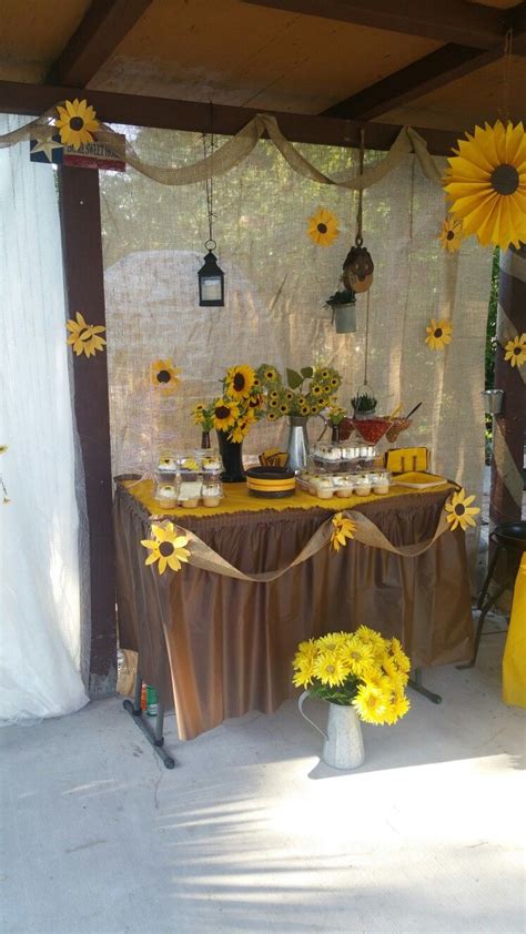 Cake Table Sunflower And Burlap Sunflower Party Sunflower Bridal