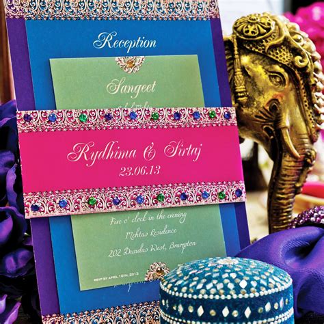 Bejeweled Indian Wedding Invitation Suite Sample