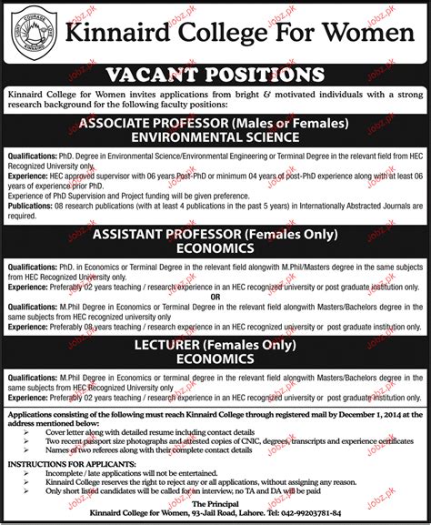 Associate Professors Assistant Professors Wanted Job Advertisement Pakistan