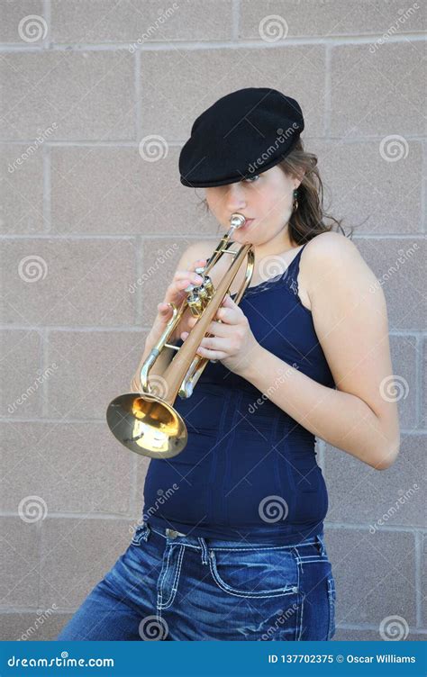 Female Trumpet Player Stock Image Image Of Lifestyle 137702375