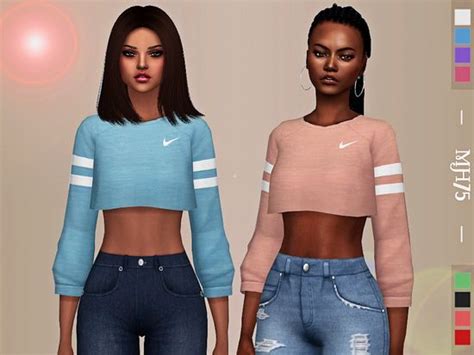 Some Cute Crop Sporty Topsfound In Tsr Category Sims 4 Female