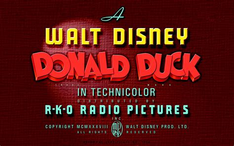 A Walt Disney Donald Duck Movie Title Card Disney Pictures