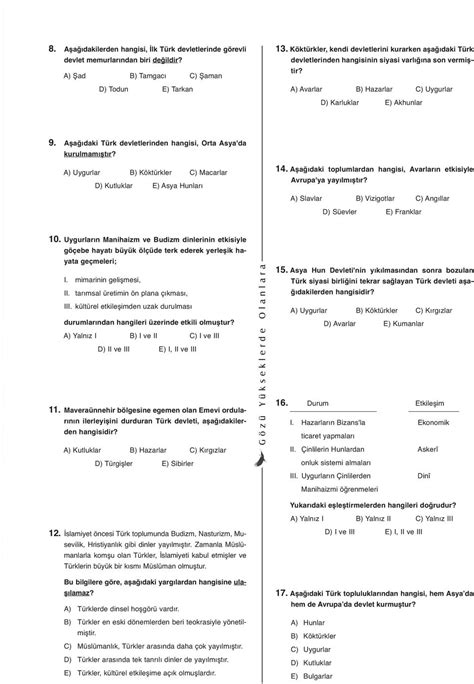 Ilk Türk Islam Devletleri Çıkmış Sorular Ve Cevapları