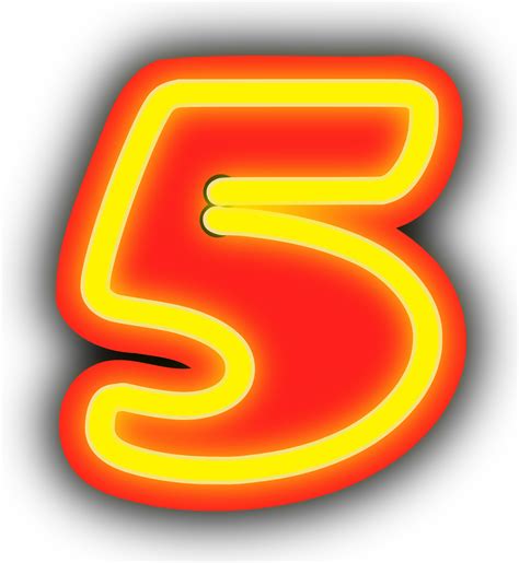 Clipart Neon Numerals 5