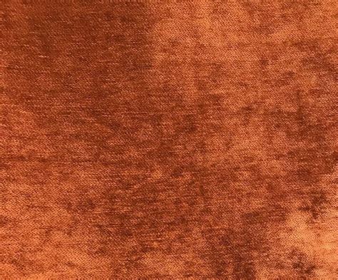New Designer Burnt Orange Chenille Velvet Upholstery Fabric Bty