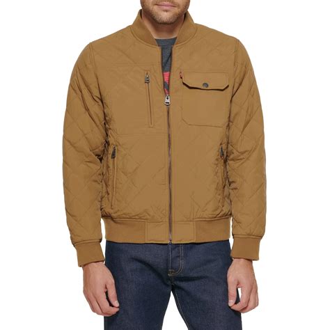 Levis Diamond Quilted Bomber Jacket In Natural For Men Lyst