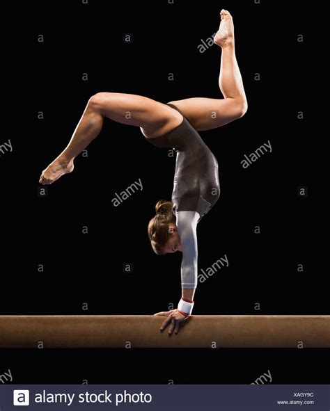 Gymnast Handstand Beam Balance High Resolution Stock Photography And