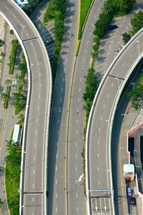 Highway Top View Stock Image Image Of Traffic Forest 14854841