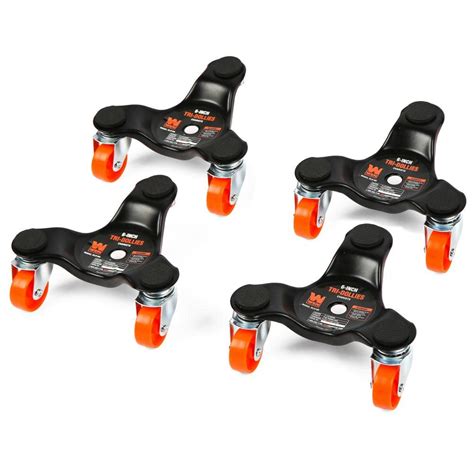 Wen 6 In 165 Lbs Capacity Furniture Moving Tri Dolly Set 4 Pack