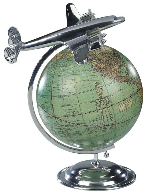 Vintage Globe With Airplane Vintage Globe World Globe Globe Art