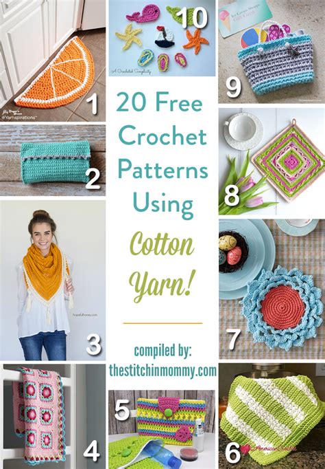 20 Free Crochet Patterns Using Cotton Yarn2 The Stitchin Mommy