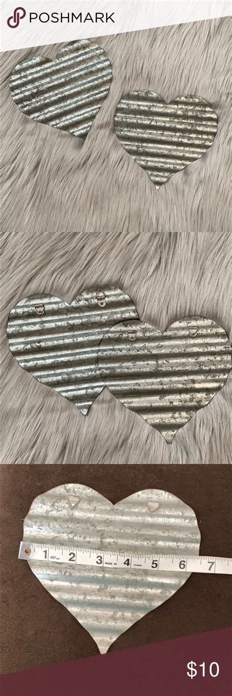 Charcoal galvanized metal wall planter hobby lobby 1912625. 2 Pack! Galvanized Hearts/Wall Decor Purchased from Hobby Lobby, Both Have Hooks to Hang on Back ...