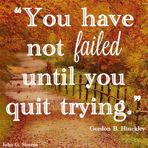 You Have Not Failed Until You Quit Trying ― Gordon B Hinckley