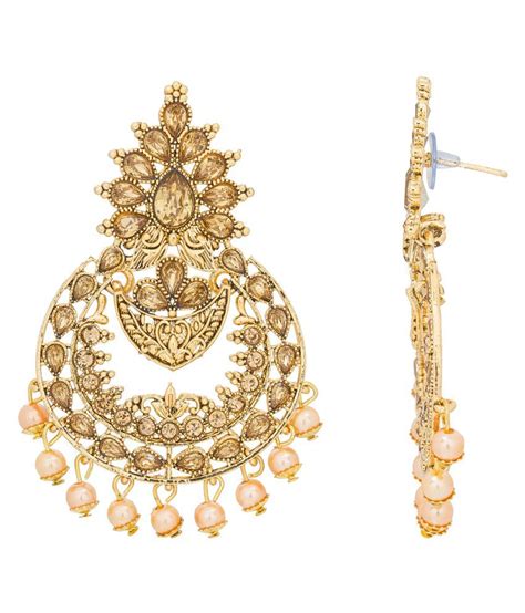 Aadita Ethnic Traditional Gold Plated Earrings With Maangtikka For