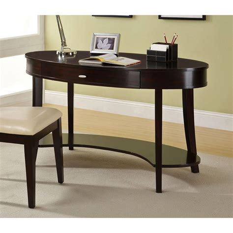 Venetian Worldwide Ericka Oval Desk In Espresso Finish Home Furniture Home Office