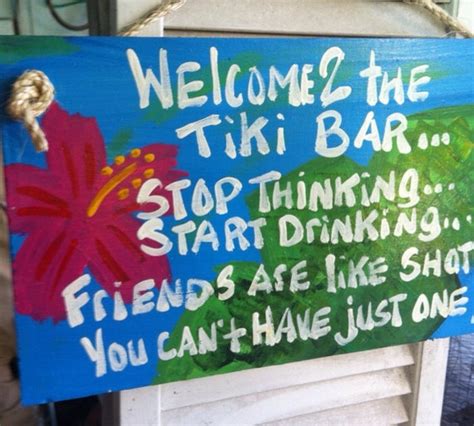 Rhondak Custom Two Saying Welcome To The Bar Or Tiki Bar Sign