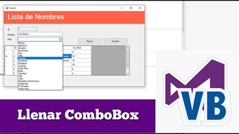 Llenar Combobox Con Visual Basic Net Youtube