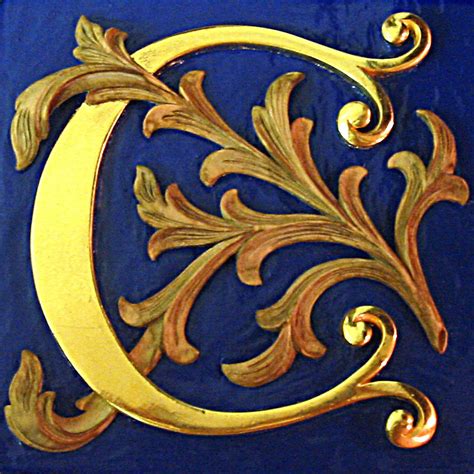 Water Gilded Illuminated Letter Hand Carved In Lime Wood Carvers And