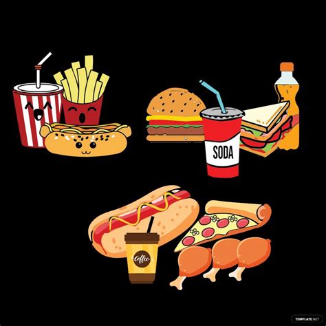 Fast Food Vector In Illustrator Svg  Eps Png Download