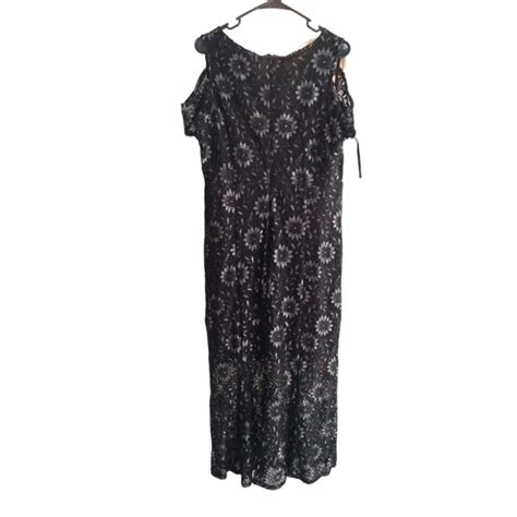 Enfocus Studio Women S Black Lace Dress Size W Zipper Back Open