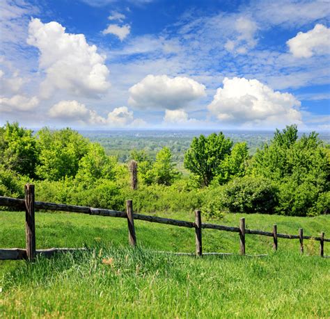 Fence On Green Meadow Stock Image Image Of Fence Pasture 68126879