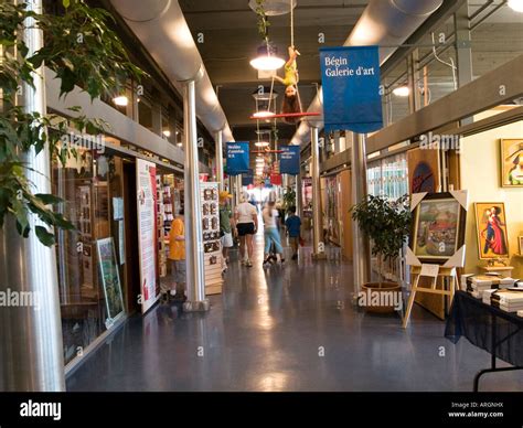 The shops inside the Marche Bonsecours in Vieux Montreal, Quebec Stock ...