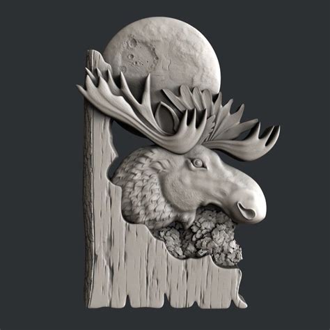 3d Stl Models For Cnc Artcam Aspire Elk Art Wood Carving Patterns Stl