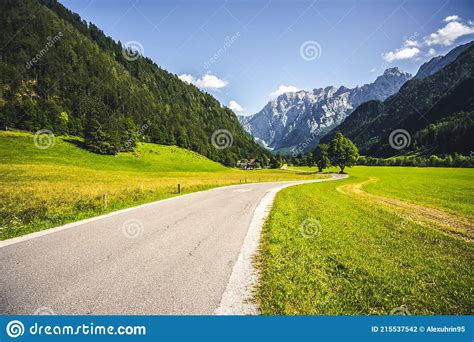 Beautiful Summer Alpine Landscape Logar Valley Or Logarska Dolina