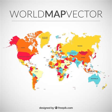 Mapa Del Mundo De Colores Vector Gratis