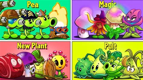 4 Team PEA X NEW PLANTS X MAGIC X PULT Battlez PvZ 2 Team Plant Vs