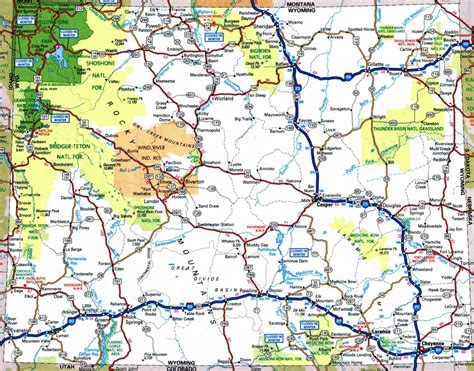 Road Map Of Wyoming With Cities With Printable Map Of Wyoming