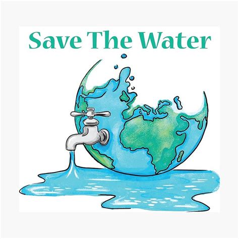 Save Water Poster By Jurassicshop Ahorro De Agua Dibujo Del Oc Ano