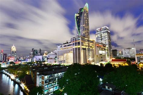 Night View Of Central World Ctw The Famous Shopping Malls Editorial