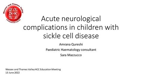 Acute Neurological Complications In Children With Scd Youtube