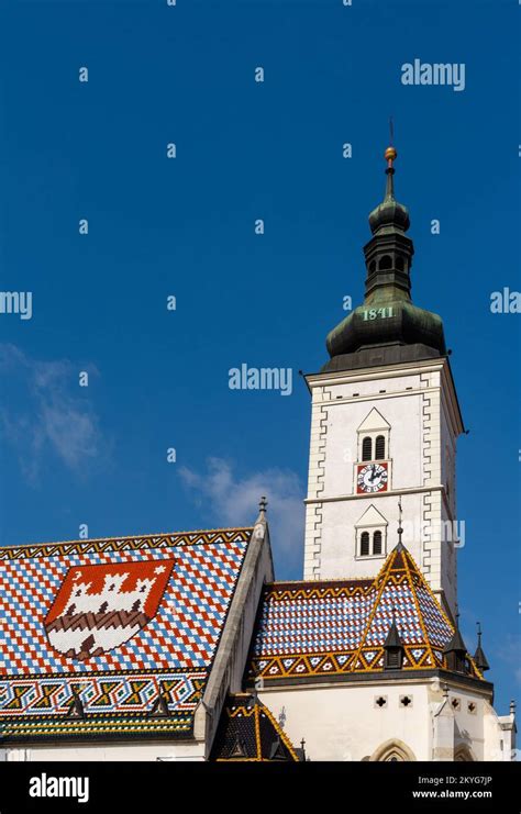Zagreb Croatia 11 October 2022 Vertical Close Up Of The Church Of