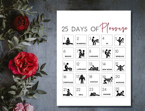 Sexy Advent Calendar For Couples Sex Challenge Printable Sex Etsy