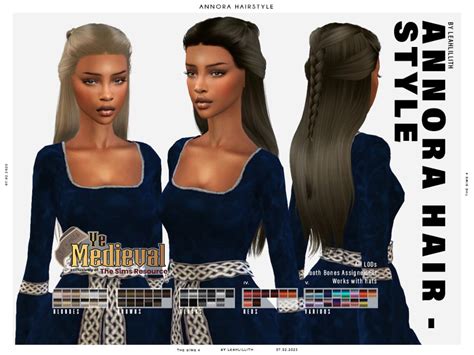 The Sims Resource Ye Medieval Annora Hairstyle