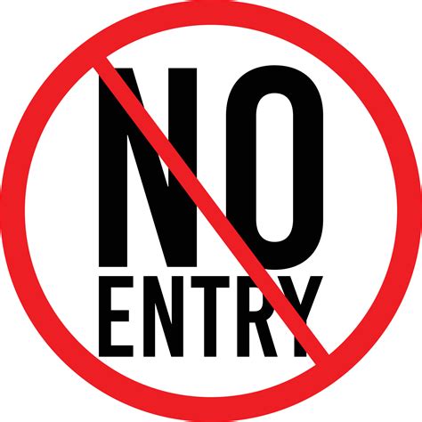 No Entry Or Entering Without Permission Restriction Icon