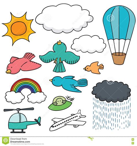 Things In The Sky Stock Vector Illustration Of Bright 75336203