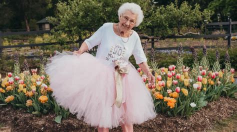 Fun Loving Granny Becomes Social Media Hit After Posing In A Tutu For Her 90th Birthday
