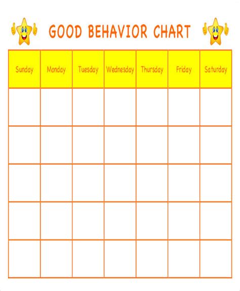 Free 11 Behavior Chart Templates In Pdf Ms Word
