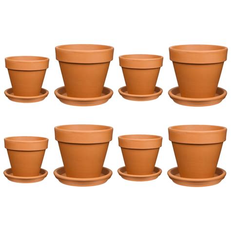 Shop Pennington Set of 8 4" & 6" Terracotta Planter and Saucer (16