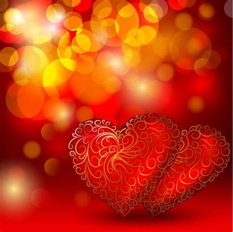 Beautiful Red Heart Background Vector Free Vector In Encapsulated