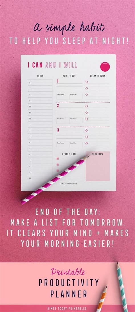 Printable Productivity Planner Daily Planner Printable Etsy