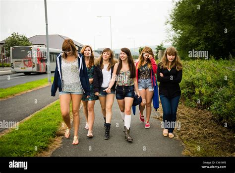 A Group Of Six 6 Young Adolescent British English Welsh Teen Teenage