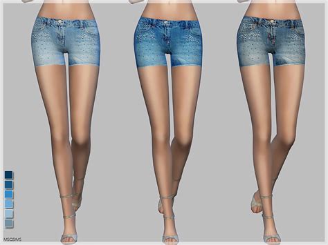 Msq Sims Sparkle Denim Shorts