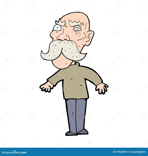 Cartoon Angry Old Man Stock Vector Illustration Of Hand 37034390